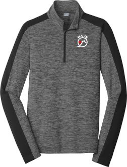 Sport-Tek Electric Heather Colorblock 1/4-Zip Pullover, Grey-Black Electric/ Black